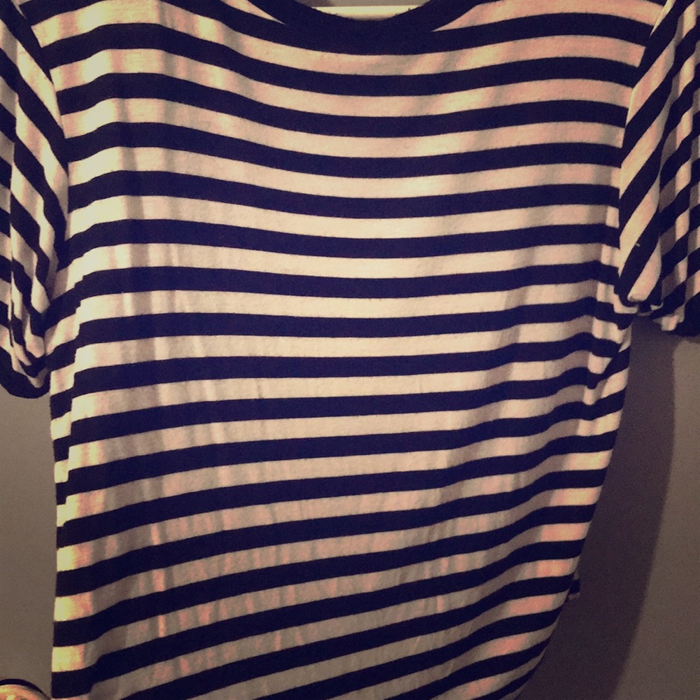 Black and White Striped Crop Top